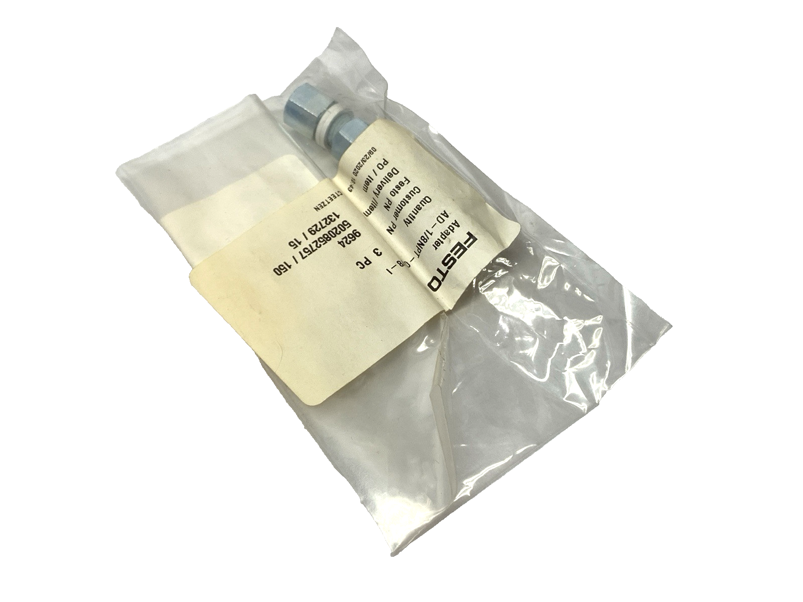 Festo AD-1/8NPT-G1/8-I Male to Female Adapter 9624 PACKAGE OF 3 - Maverick Industrial Sales
