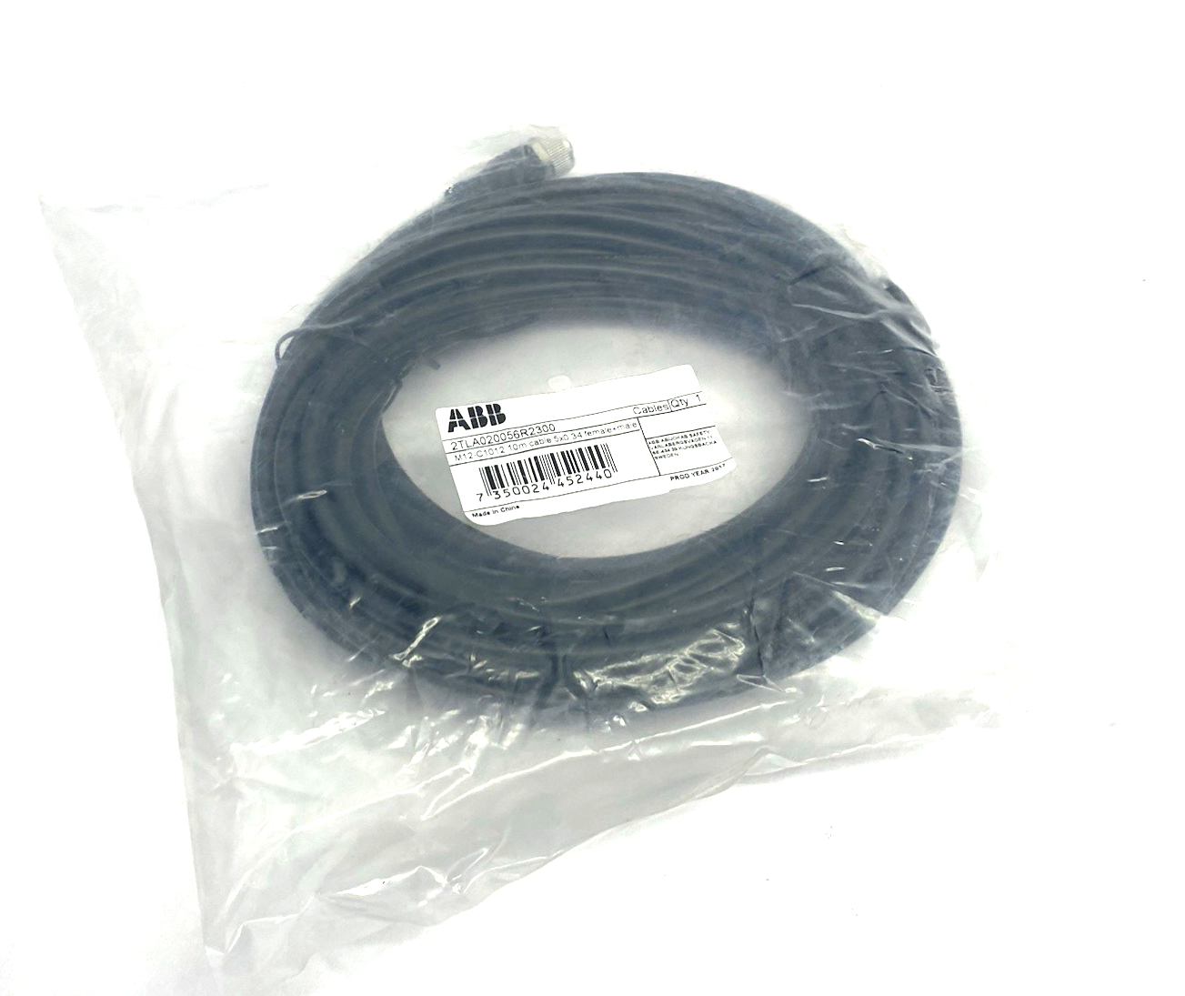 2TLA020056R2300 | ABB Straight M12 Shielded Cable 10m Length M12-C1012 - New - Maverick Industrial Sales