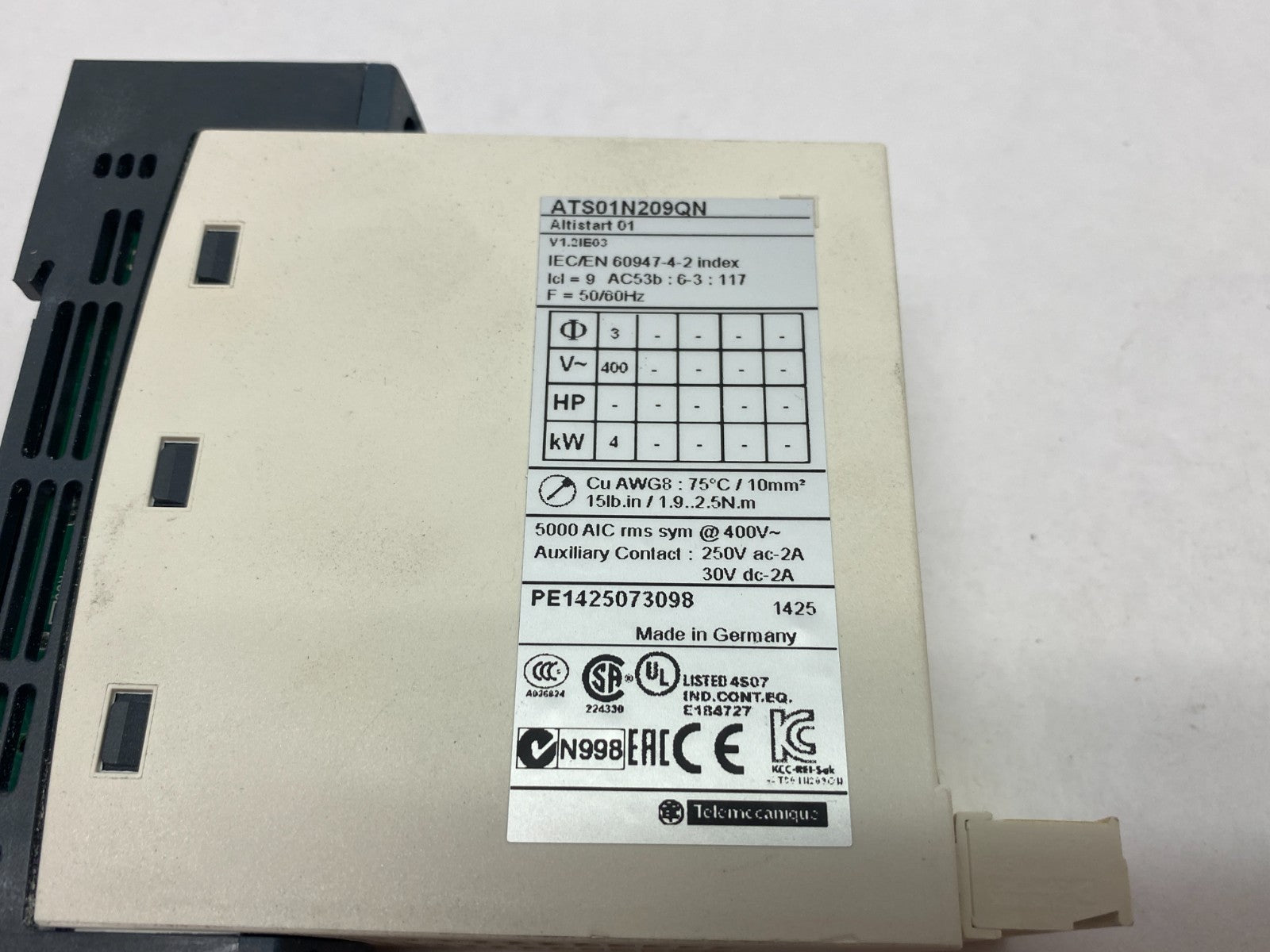 ATS01N209QN | Schneider Electric Soft Starter for Asynchronous Motor Altistart 01 - Used - Maverick Industrial Sales