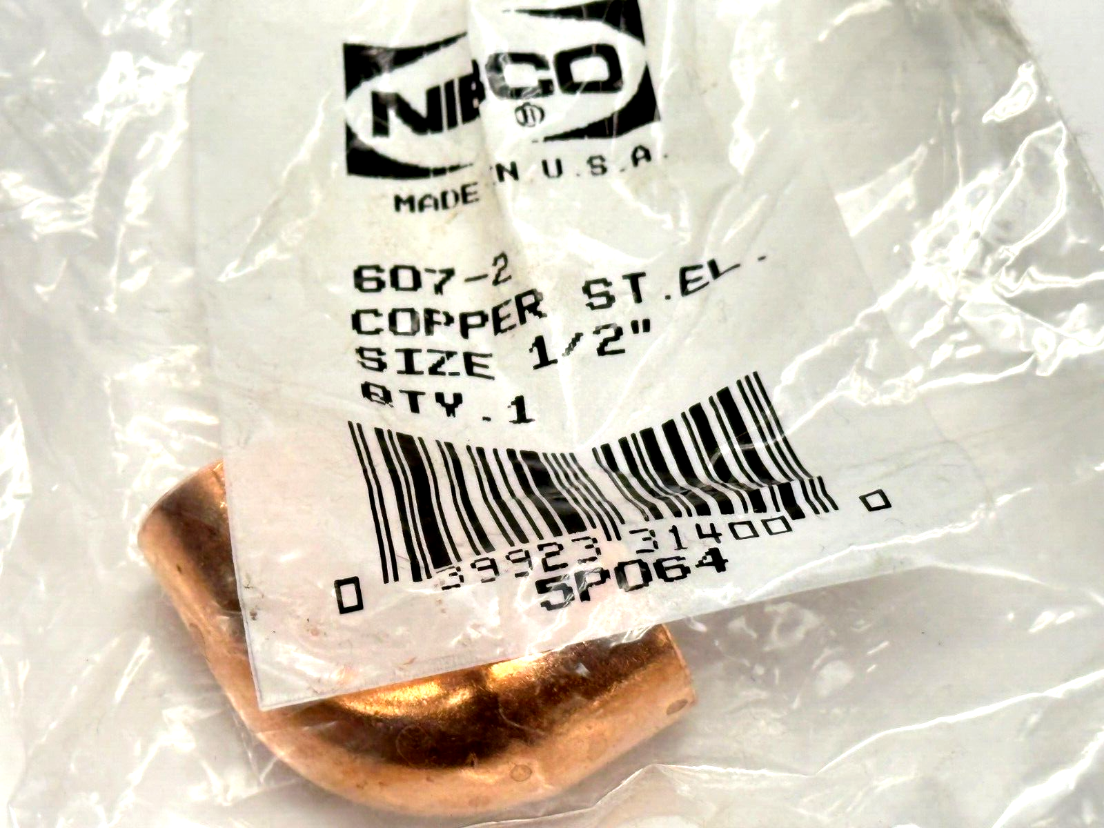 Nibco 607-2 1/2 90 Degree Street Elbow C x F 1/2" Copper LOT OF 2 - Maverick Industrial Sales