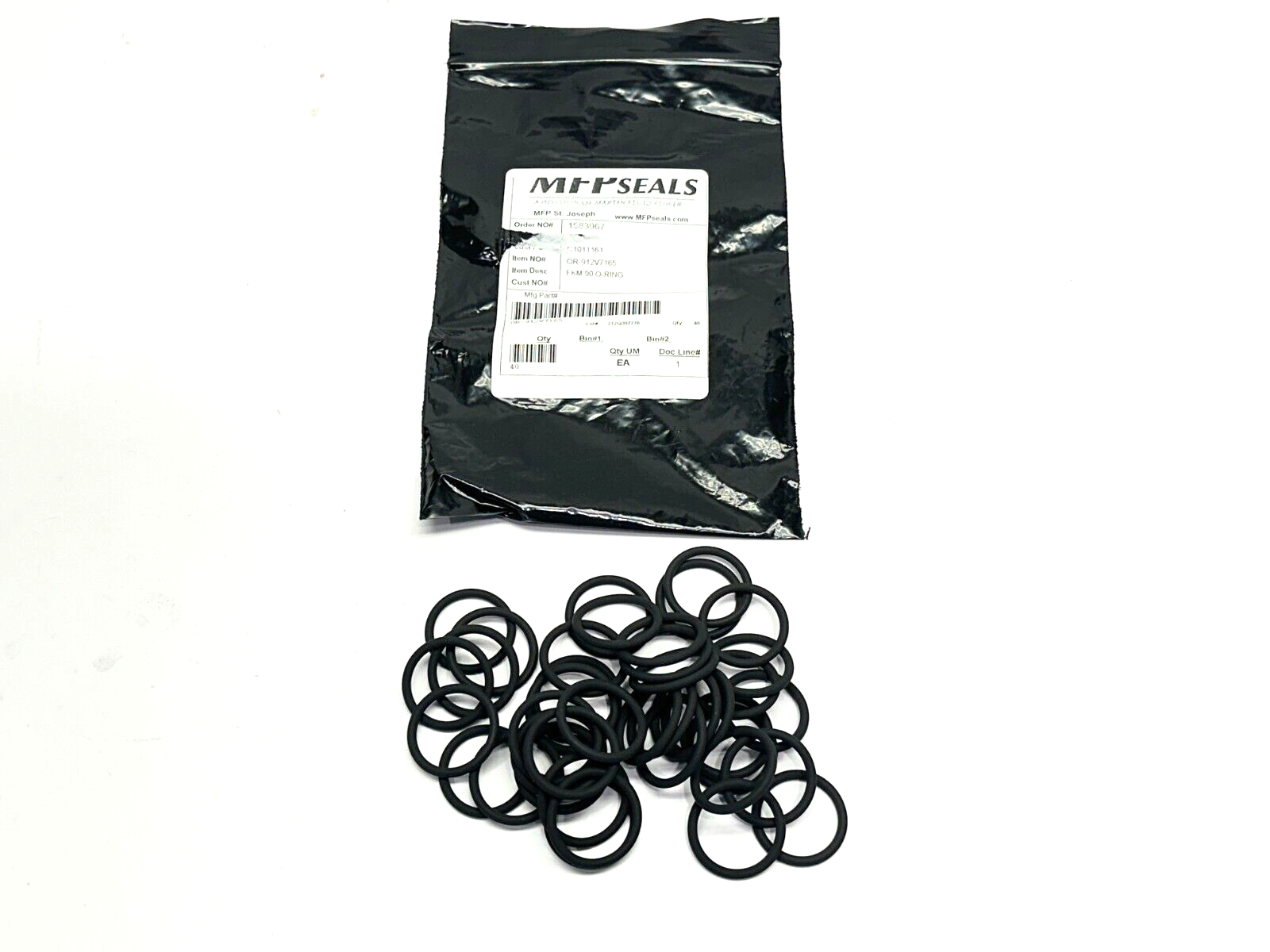 MFP Seals OR-912V7165 O-Rings V7165 FKM 90A Black LOT OF 40 - Maverick Industrial Sales