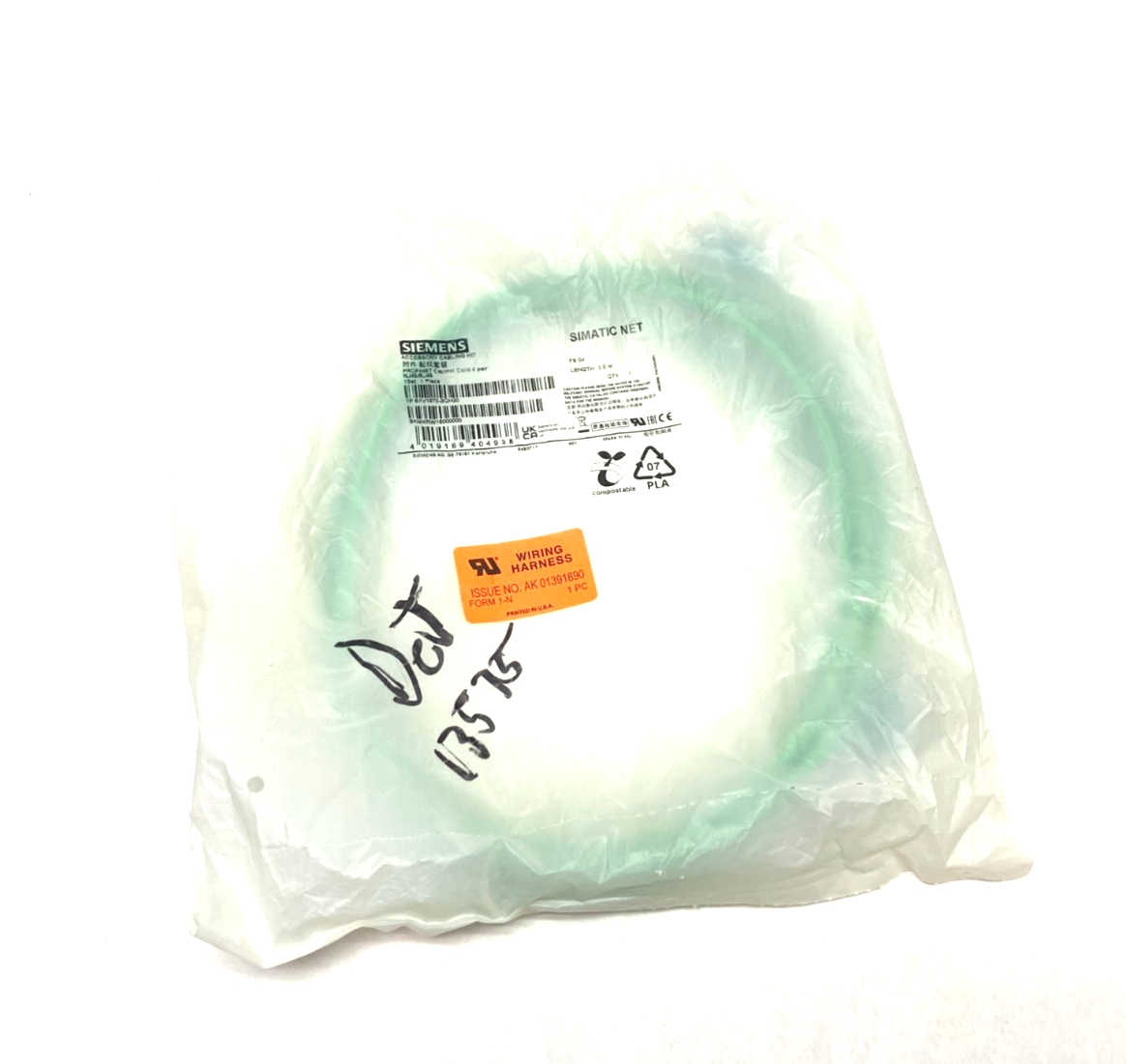 Siemens 6XV1870-3QH20 PROFINET Ethernet TP Cordset RJ45 to RJ45 CAT6A 2m - Maverick Industrial Sales