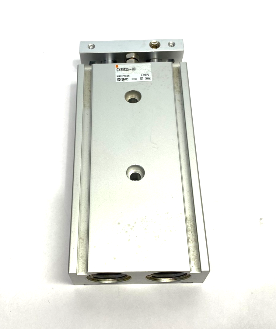 CXSM25-80 | SMC Dual-Rod Guided Slide Cylinder 25mm Bore, 80mm Stroke - New – Open box - Maverick Industrial Sales