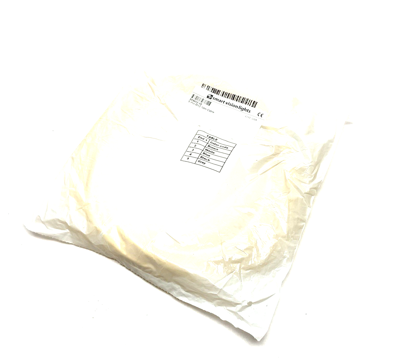 5PM12-10 | Smart Vision Lights Lighting Connection Cable M12 5-Pin to Open Leads - New - Maverick Industrial Sales