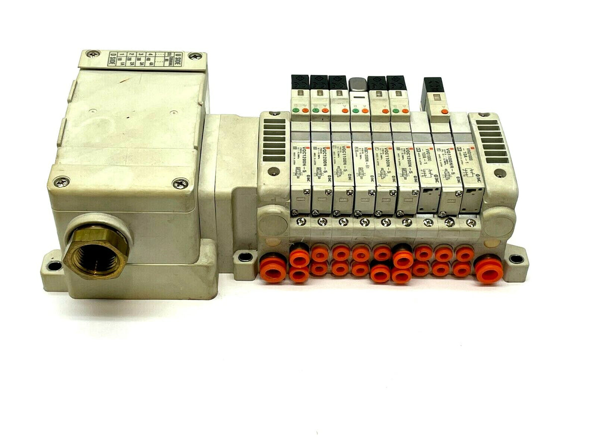 VV5QC11-09N3TD0-S | SMC Manifold Base w/ Terminal Box and Solenoids - Maverick Industrial Sales