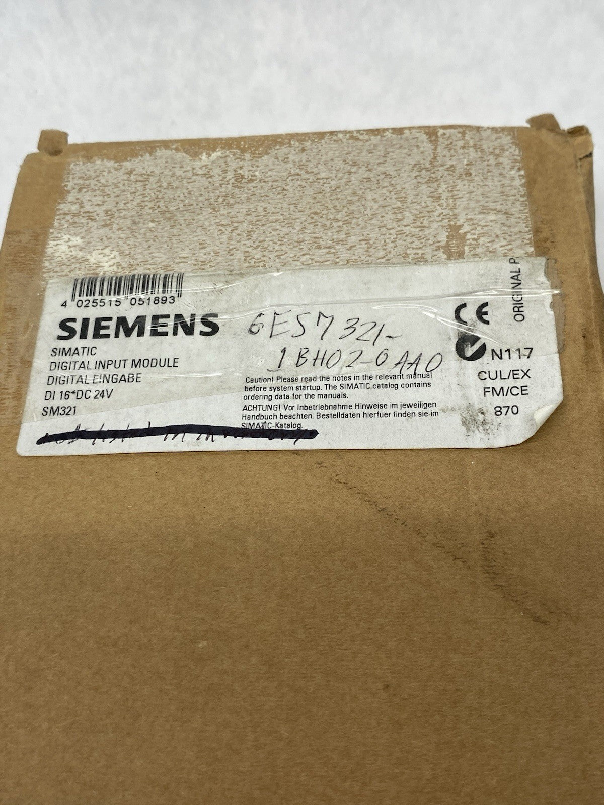 Siemens 6ES7321-1BH02-0AA0 SIMATIC S7-300 Digital Input SM 321 Isolated, 16 DI - Maverick Industrial Sales