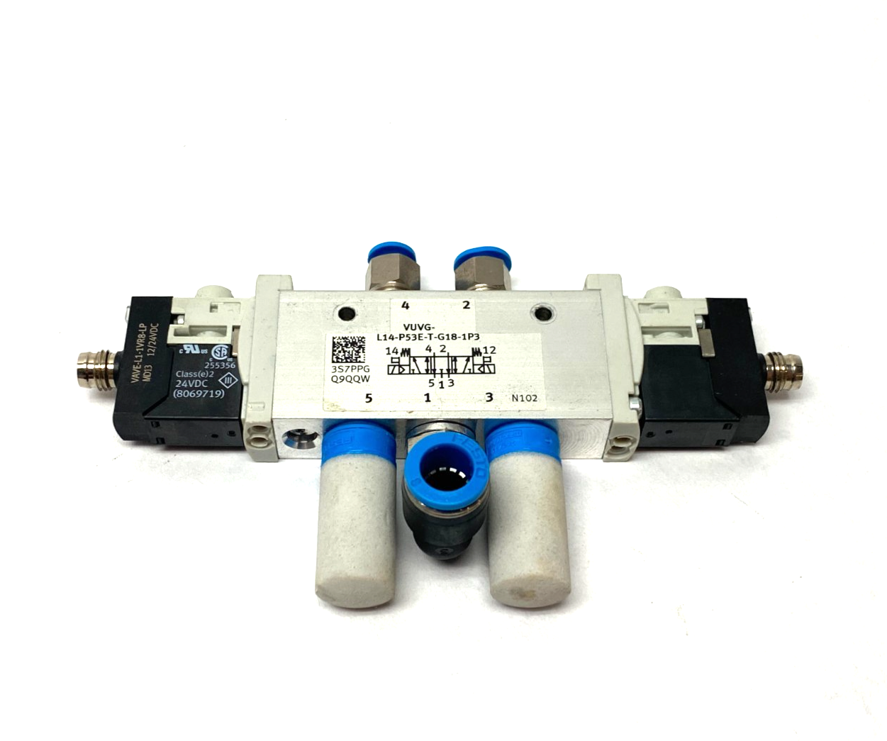 Festo VUVG-L14-P53E-T-G18-1P3 Solenoid Valve 566502 w/ VAVE-L1-1VR8-LP Sub-Bases - Maverick Industrial Sales