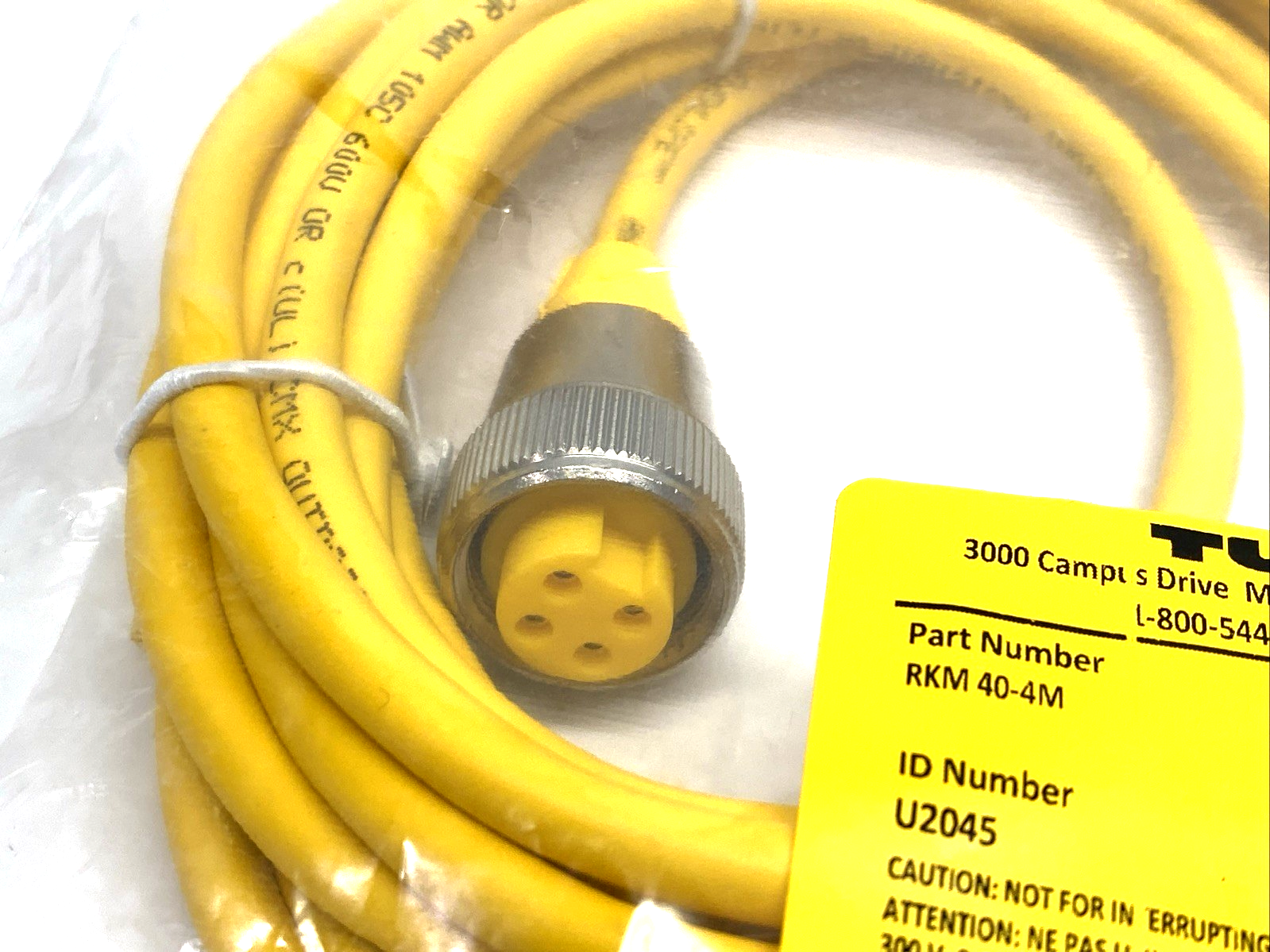 RKM 40-4M | Turck Cordset 7/8" Female 4-Pin To Wire Leads 4m U2045- New - Maverick Industrial Sales