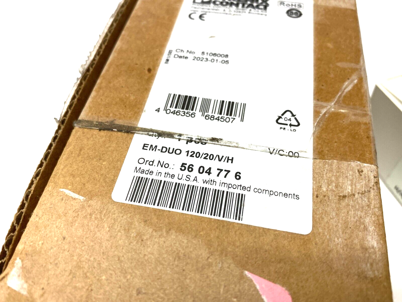 Phoenix Contact EM-DUO 120/20/V/H Dual-Outlet Receptacle Ivory 5604776 - Maverick Industrial Sales