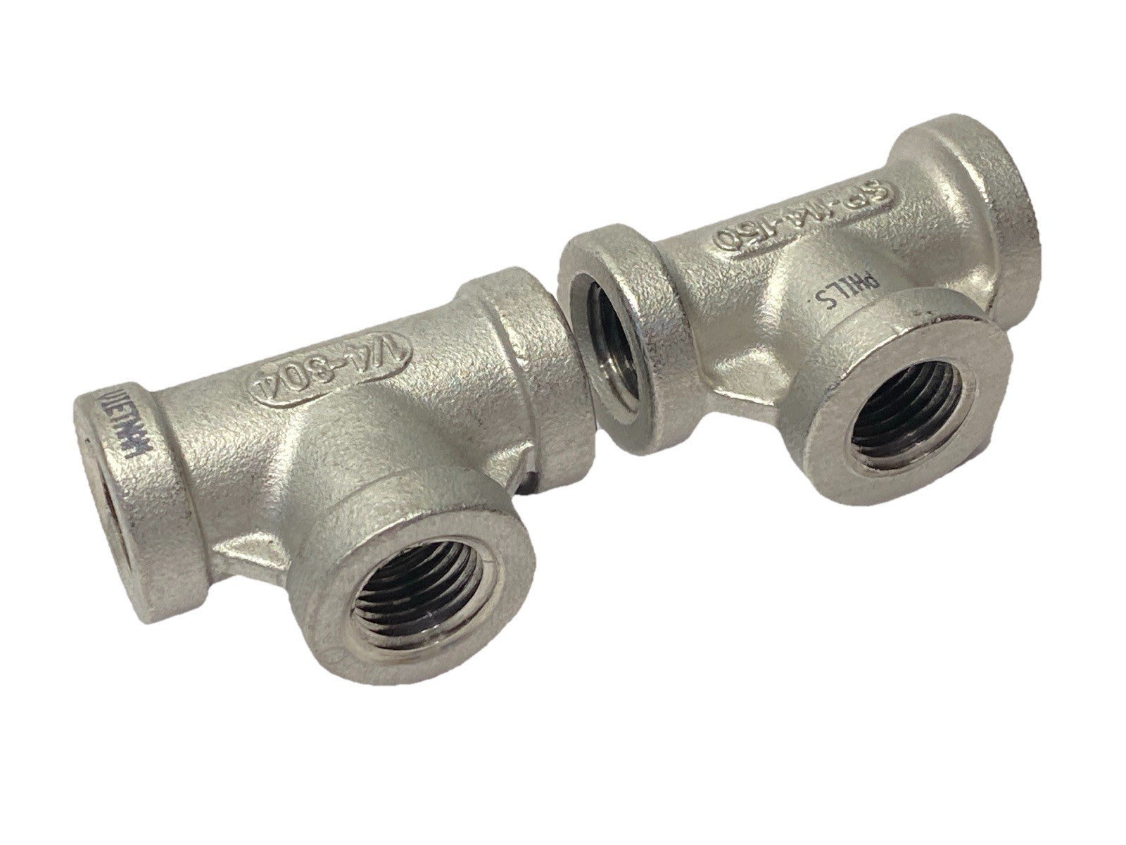 304-1/4" NPT Tee Fitting 1/4" NPT SS LOT OF 2 - Maverick Industrial Sales