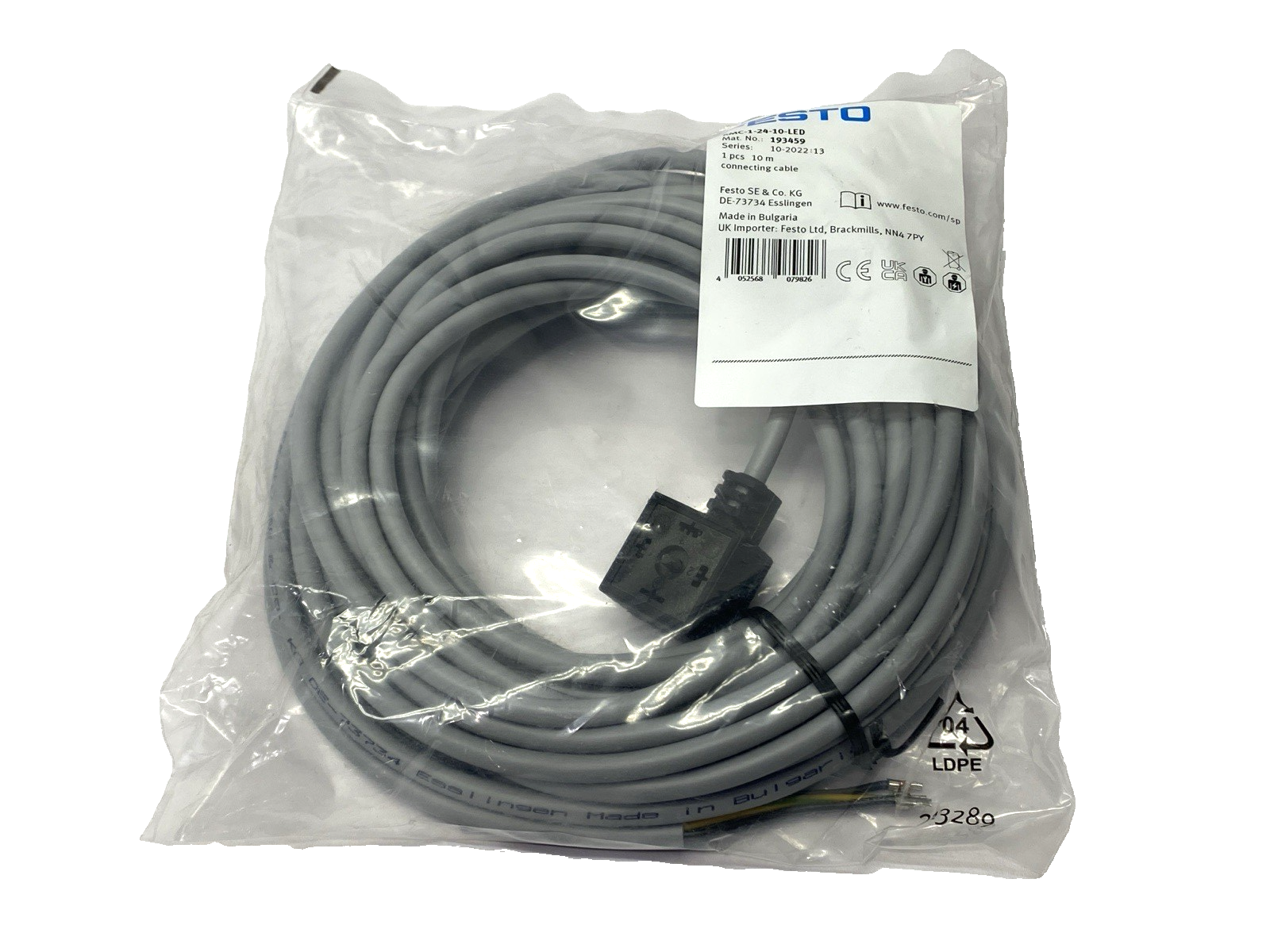 Festo KMC-1-24-10-LED Connecting Cable 10m 193459 - Maverick Industrial Sales