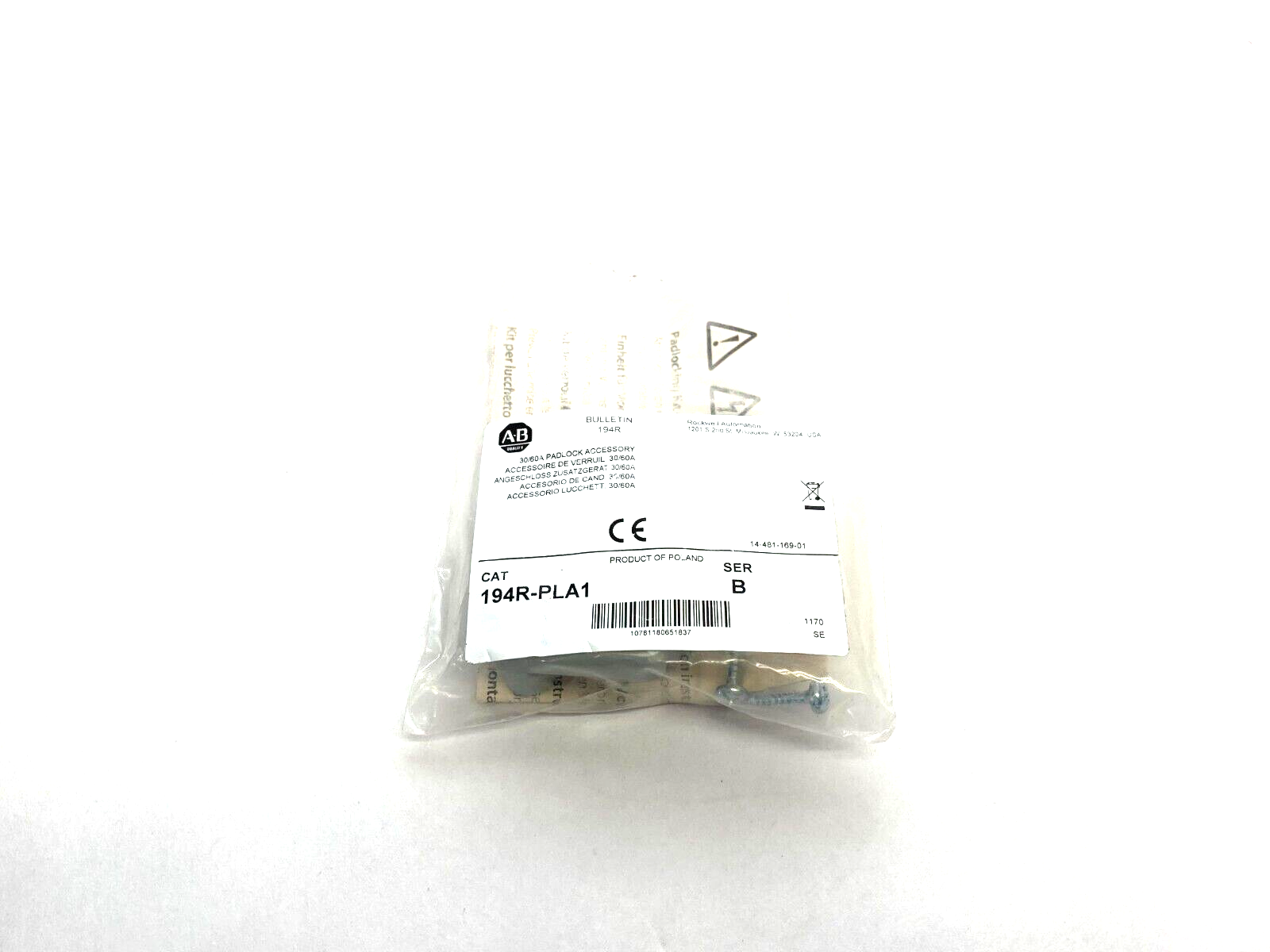Allen Bradley 194R-PLA1 Ser. B Padlock Accessory 30/60A - Maverick Industrial Sales
