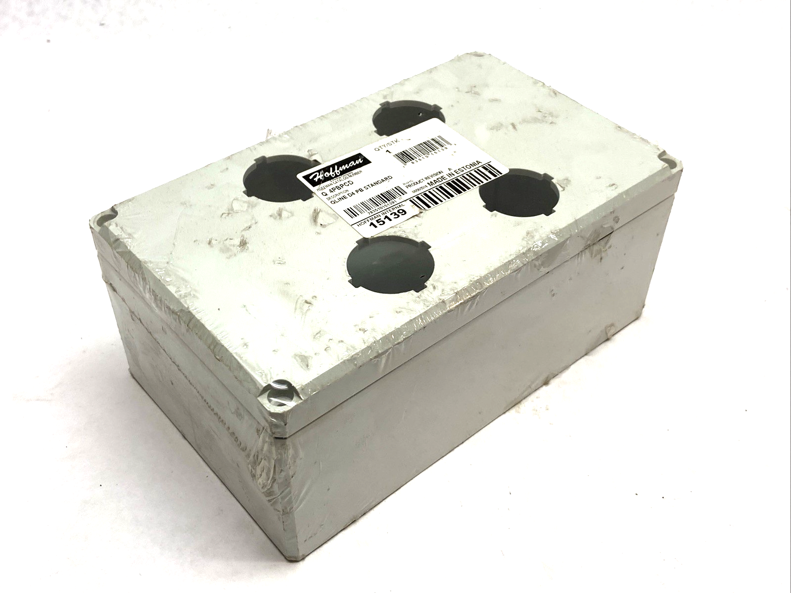 Hoffman Q4PBPCD QLine D Pushbutton Enclosure Type 4X 4PBx30.5mm Light Gray - Maverick Industrial Sales