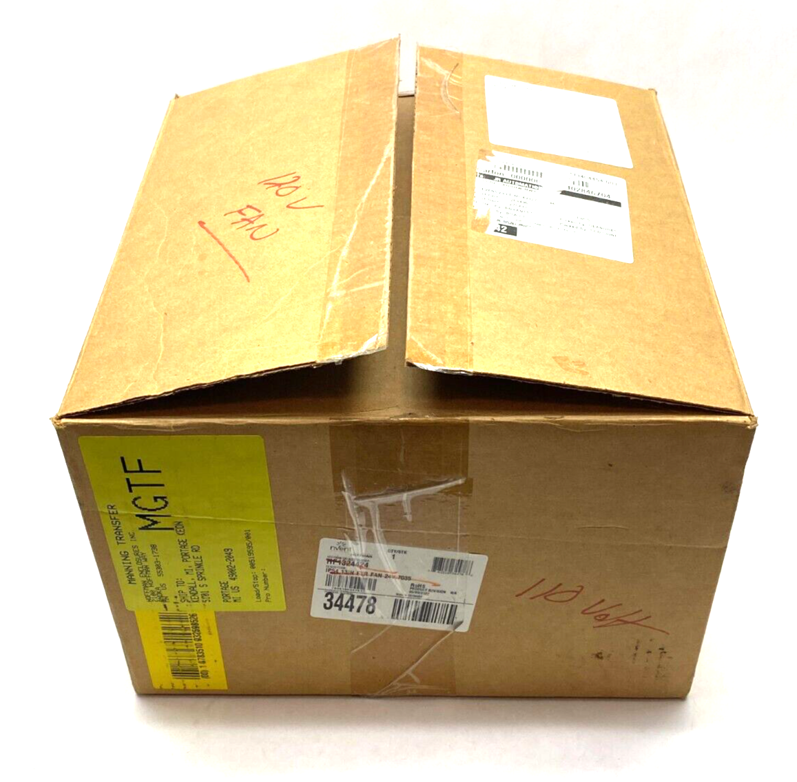 Hoffman HF1316424 Side Mount Filter Fan Thermally Protected 115V 484CFM Lt Gray - Maverick Industrial Sales