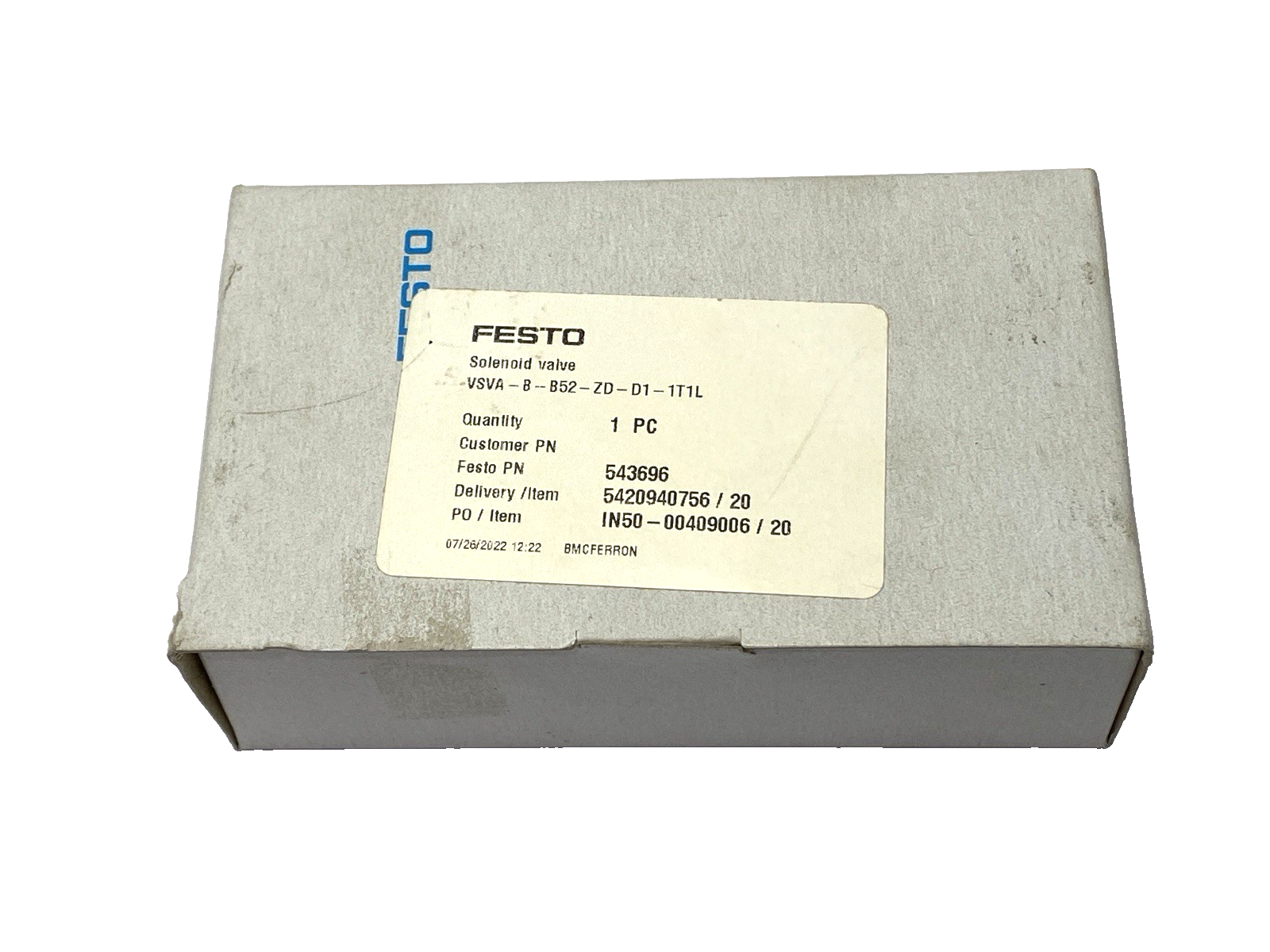 Festo VSVA-B-B52-ZD-D1-1T1L Pneumatic Solenoid Valve 543696 - Maverick Industrial Sales