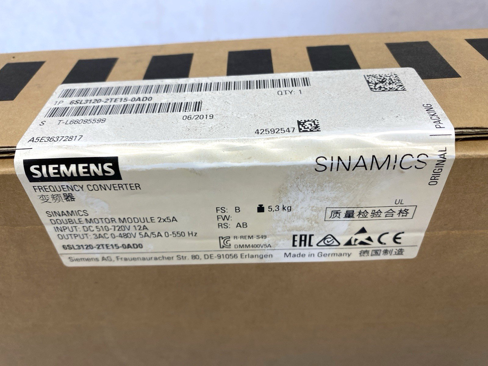 Siemens 6SL3120-2TE15-0AD0 SINAMICS Frequency Converter Double Motor Module S120 - Maverick Industrial Sales