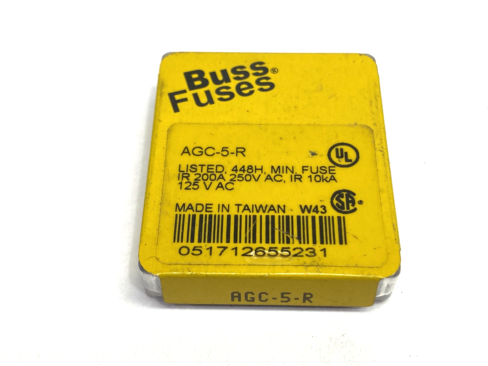 Cooper Bussmann AGC-5-R Miniature Fuse 5A 250VAC PACKAGE OF 5 - Maverick Industrial Sales