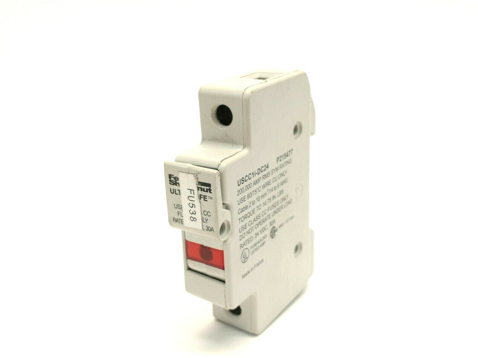 Ferraz Shawmut USCC1I-DC24 Ultrasafe Single Pole Fuse Holder 24VDC 30A LOT OF 2 - Maverick Industrial Sales
