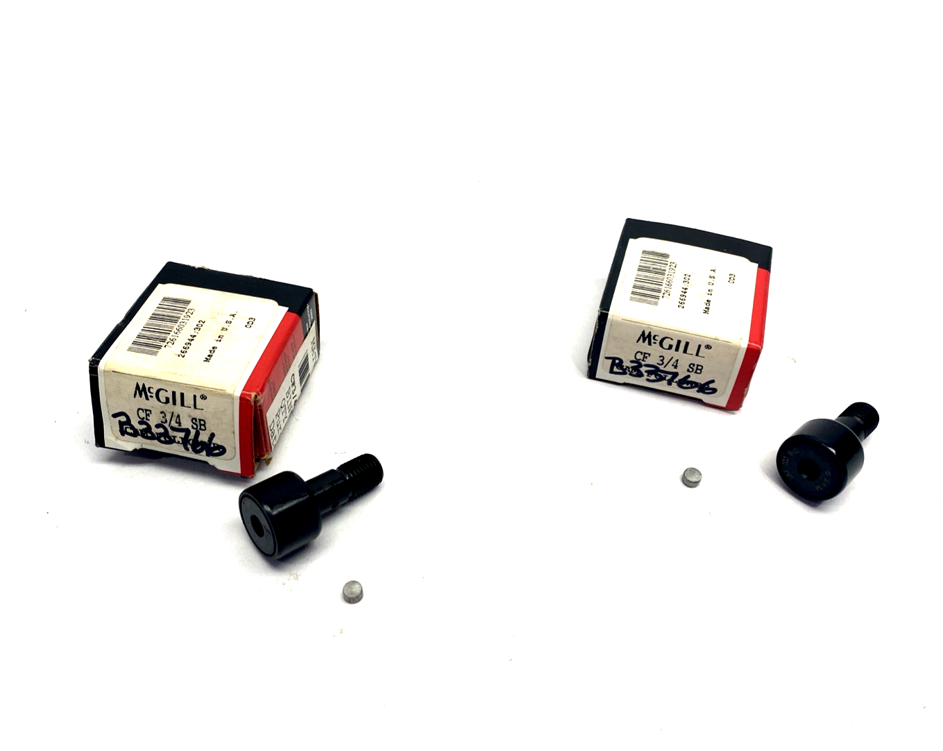 CF 3/4 SB | McGill Cam Follower 3/4" Roller 1/2" Width, 3/8" Dia. x 7/8" Stud 2-PK - New – Open Box - Maverick Industrial Sales