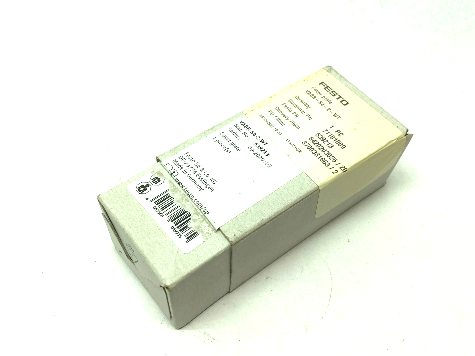 Festo VABB-S4-2-WT Manifold Blank Cover Plate 539213 - Maverick Industrial Sales