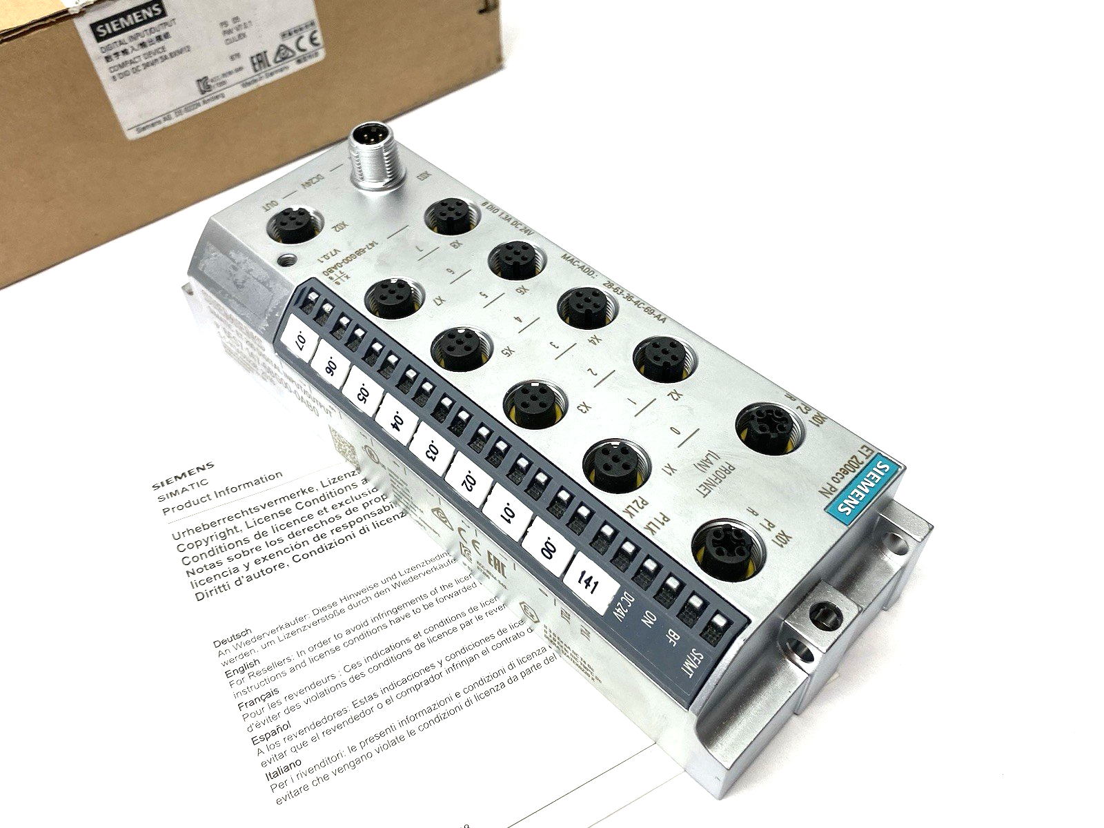 6ES7147-6BG00-0AB0 | Siemens SIMATIC DP ET200eco PN I/O Module 8 DIO, DC24V/1,3A - New – Open box - Maverick Industrial Sales