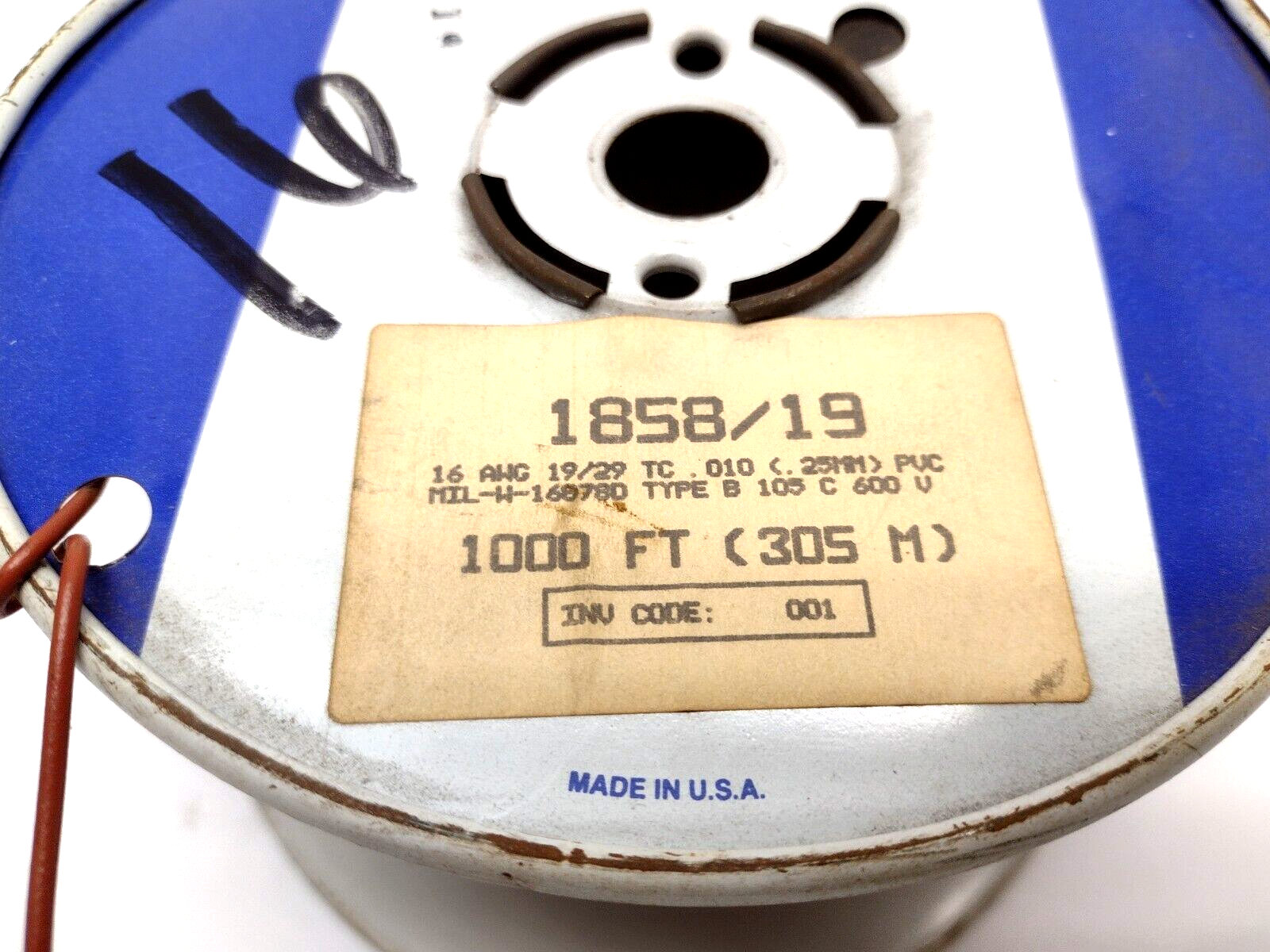 Alpha Wire 1858/19 BR005 1858/19 16 AWG 19/29 TC PVC MIL-W-168780, Spool of 5lbs - Maverick Industrial Sales