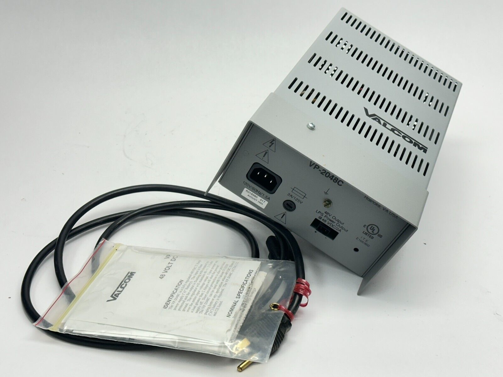 VP-2048C | Valcom Power Supply 2A 48VDC 30W - Used - Maverick Industrial Sales