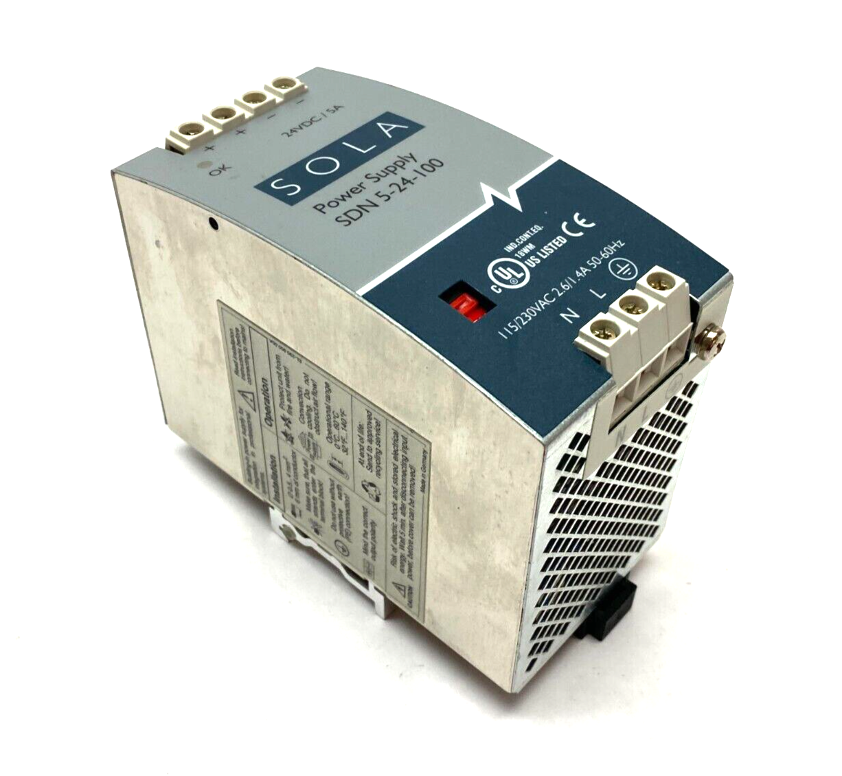 SDN5-24-100 | Emerson Sola Power Supply 115/230VAC 2.6/1.4A 50-60Hz - Used - Maverick Industrial Sales