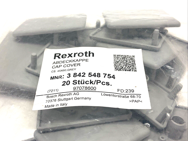 Bosch Rexroth 3842548754 Cover Cap Grey 45X60 PKG OF 20