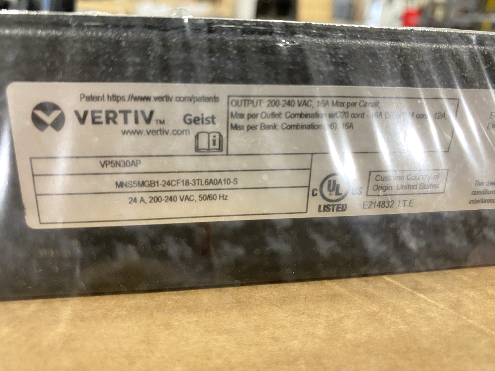 Vertiv Geist VP5N30AP rPDU Switched Unit Level Monitoring EC 30A 208V Vertical - Maverick Industrial Sales