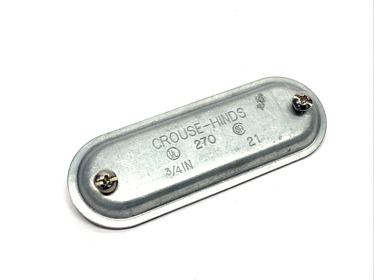 Eaton 270 Crouse-Hinds Condulet Wedge Nut Cover, Sheet Steel, 3/4" LOT OF 4 - Maverick Industrial Sales