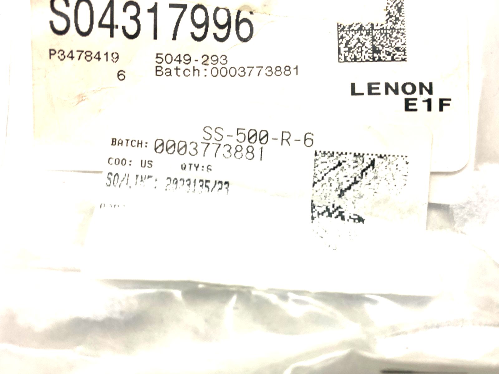 Swagelok SS-500-R-6 Stainless Steel Tube Reducer Fitting PKG OF 4 - New - Maverick Industrial Sales