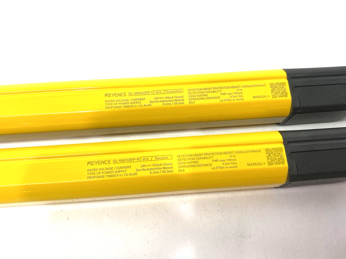 GL-VM103FP | Keyence Safety Light Curtains Finger-protection Type 103 Optical Axes - New – Open box - Maverick Industrial Sales