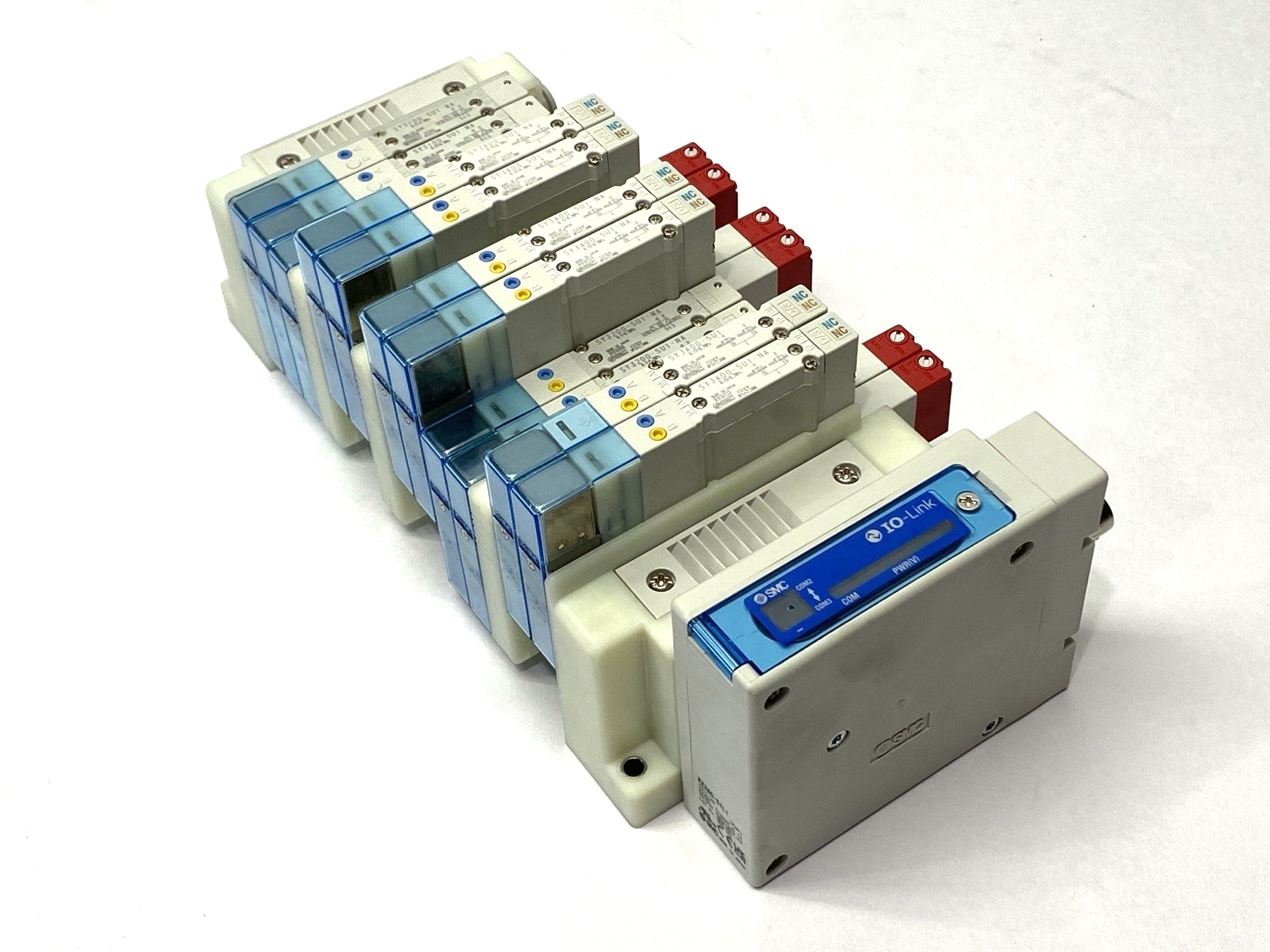 SMC SS5Y3-60-14B Pneumatic Manifold Assembly w/ EX260-SIL1 IO-Link M12 Connector - Maverick Industrial Sales