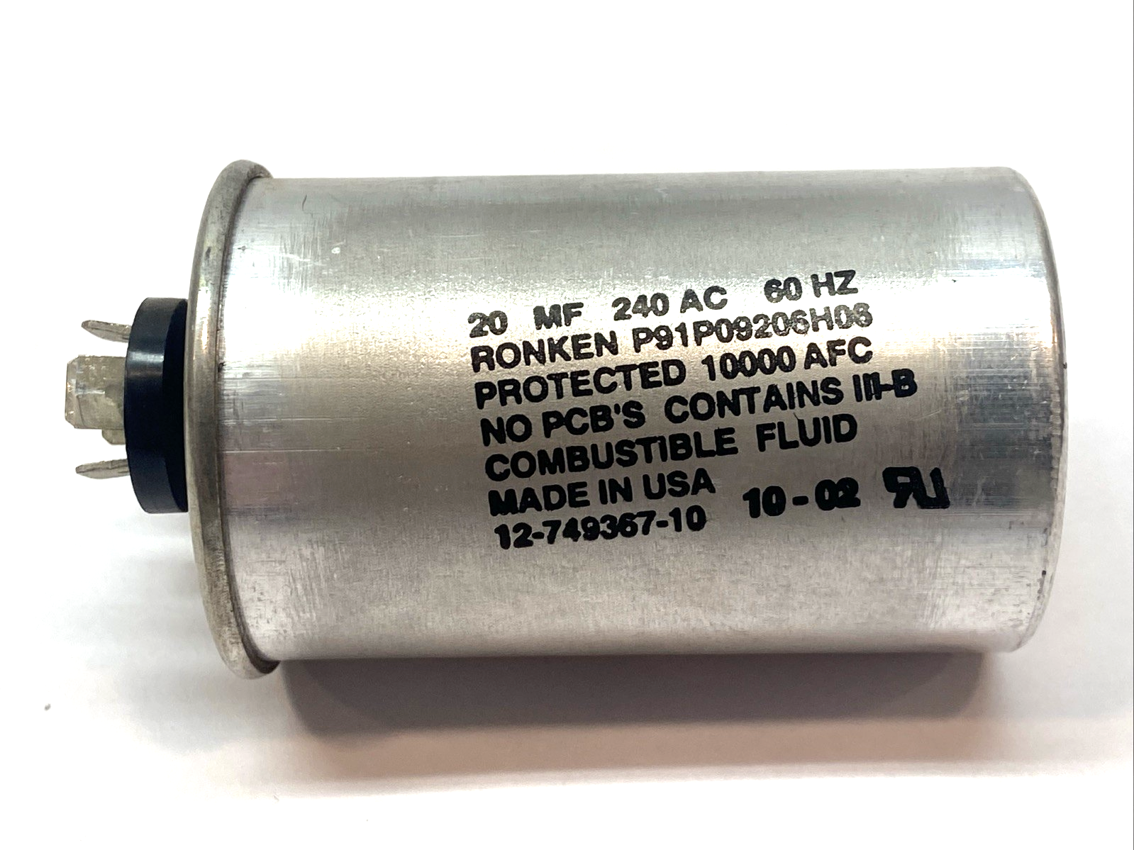 P91P09206H06 | Ronken Capacitor 240VAC 60Hz - Used - Maverick Industrial Sales