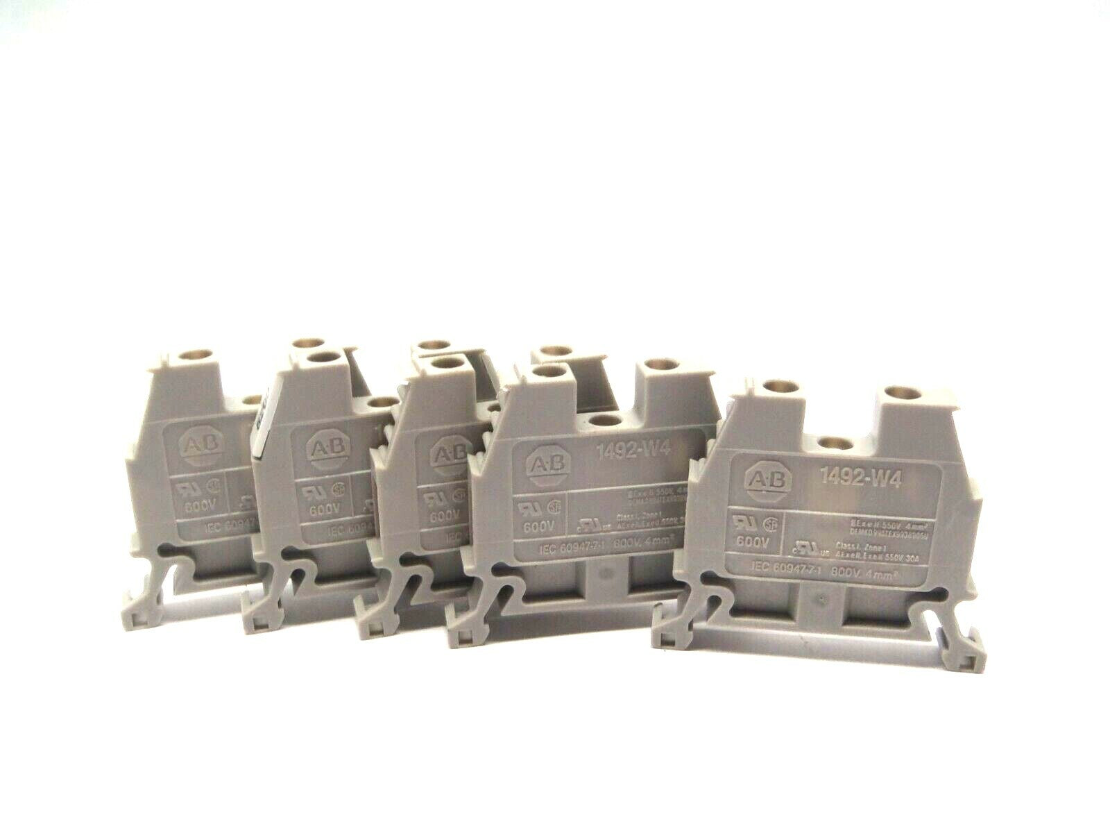 Allen Bradley 1492-W4 Gray Terminal Block 2 Wire 800V 4mm LOT OF 5 - Maverick Industrial Sales