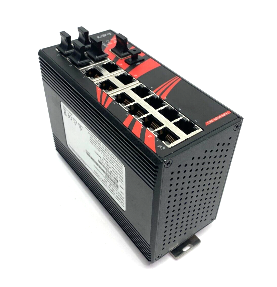 Antaira LMX-1600G Gigabit Light Layer 3 Managed Ethernet Switch 16-Port 12-48VDC - Maverick Industrial Sales