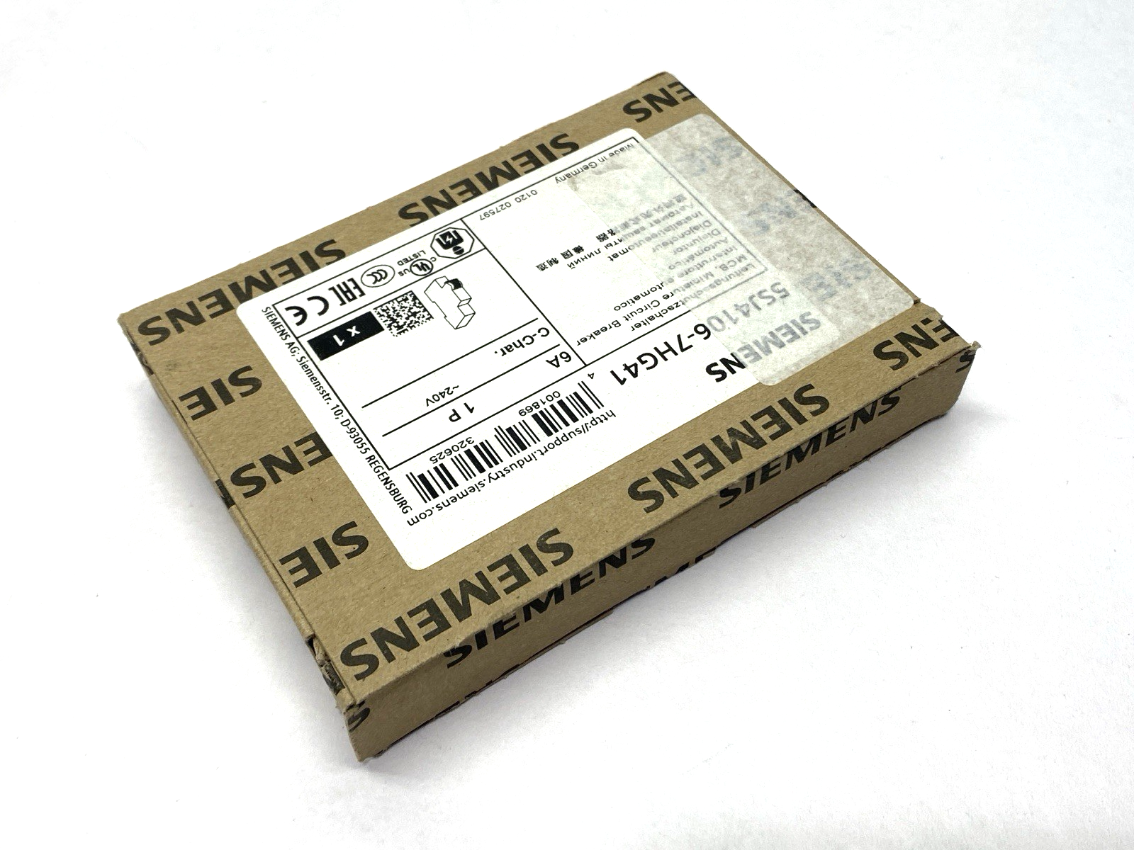 5SJ4106-7HG41 | Siemens Miniature Circuit Breaker 1-Pole 240V 6A - New - Maverick Industrial Sales