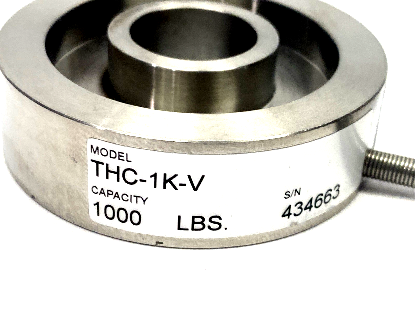 Transducer Techniques THC-IK-V Through-Hole Donut Load Cell Force Sensor 0-1K LB - Maverick Industrial Sales