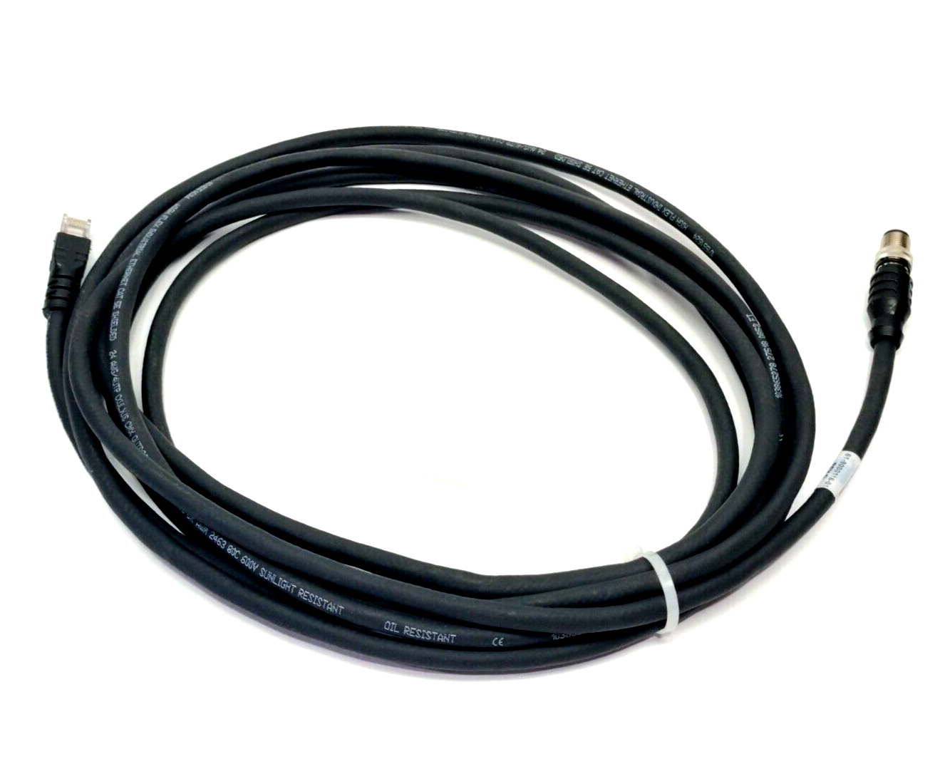 61-9000118-01 | Omron Rev C Microscan Ethernet Cordset M12 Male 8-Pin To RJ45 5m - Used - Maverick Industrial Sales