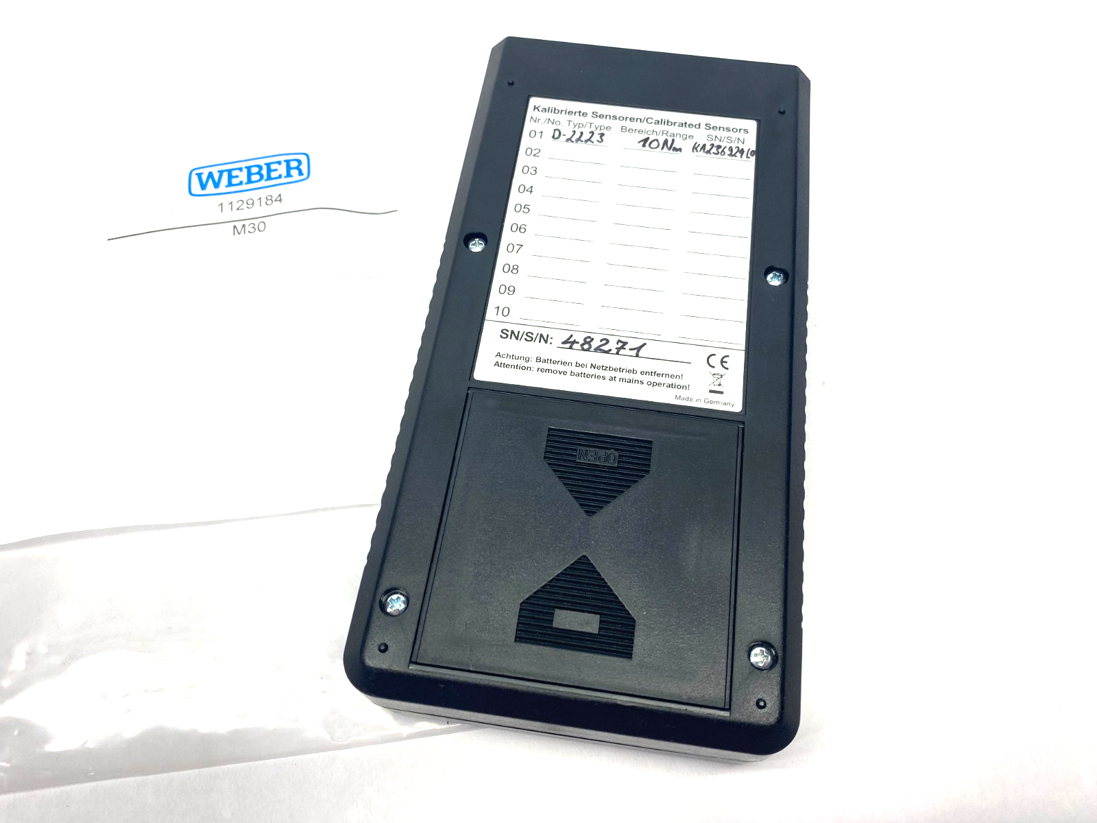 Weber M30 Torque Gauge, 10 Sets of Parameters, 1/1.000 sec. GAUGE ONLY - Maverick Industrial Sales