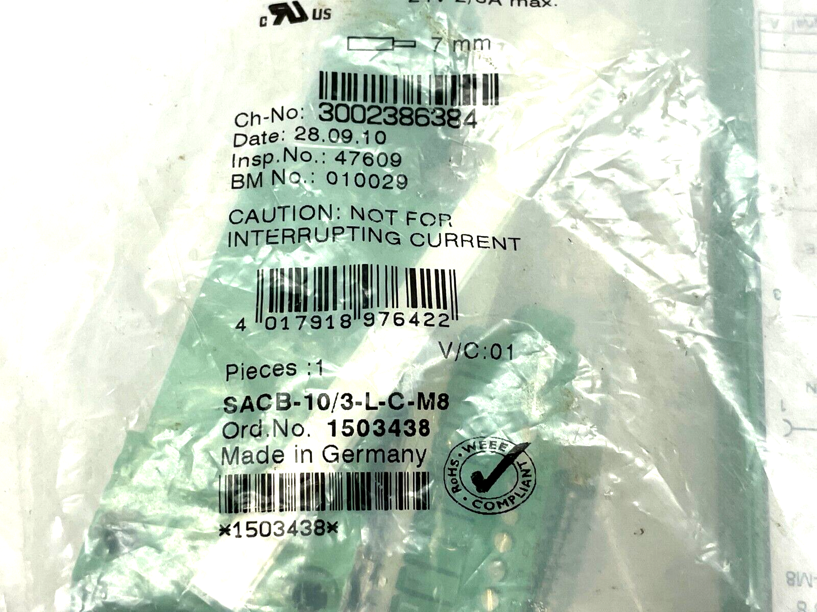 Phoenix Contact SACB-10/3-L-C-M8 Distributor Box 10-Port M8 3-Pin 1503438 - Maverick Industrial Sales