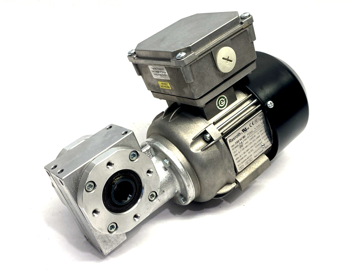 3842547991 | Bosch Rexroth 3PH Induction Motor 265/460V 0.10kW w/ 20:1 Gearbox - Used - Maverick Industrial Sales