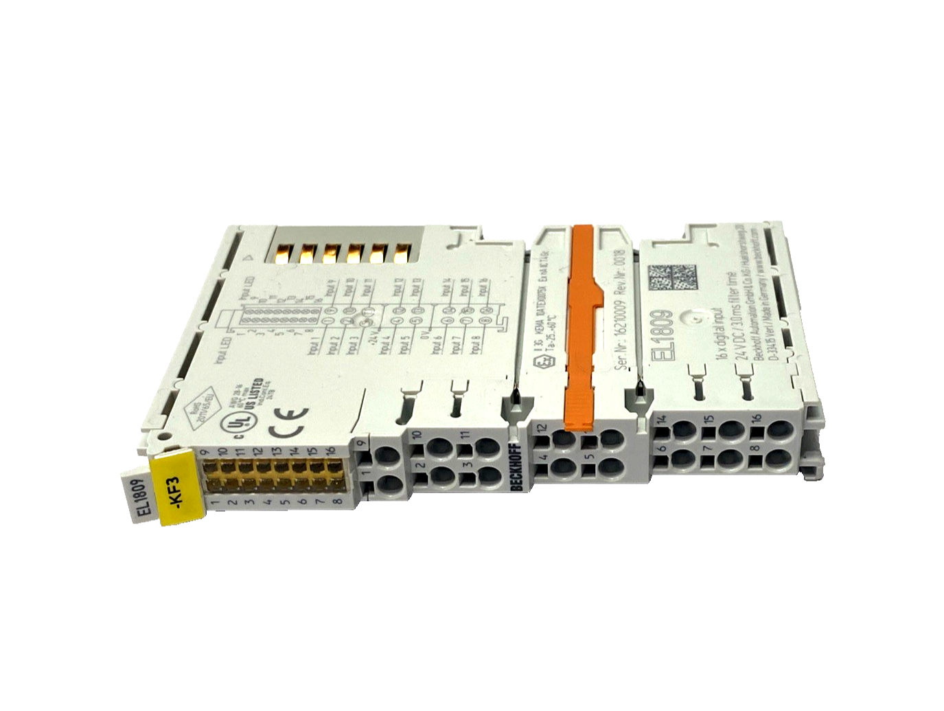 Beckhoff EL1809 EtherCAT Terminal, 16-Channel Digital Input, 24V DC, 3ms - Maverick Industrial Sales