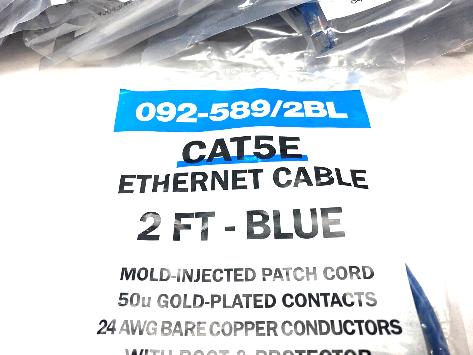 Vertical Cable 092-589/2BL Snagless Ethernet Patch Cable CAT5e 2' LOT OF 29 - Maverick Industrial Sales