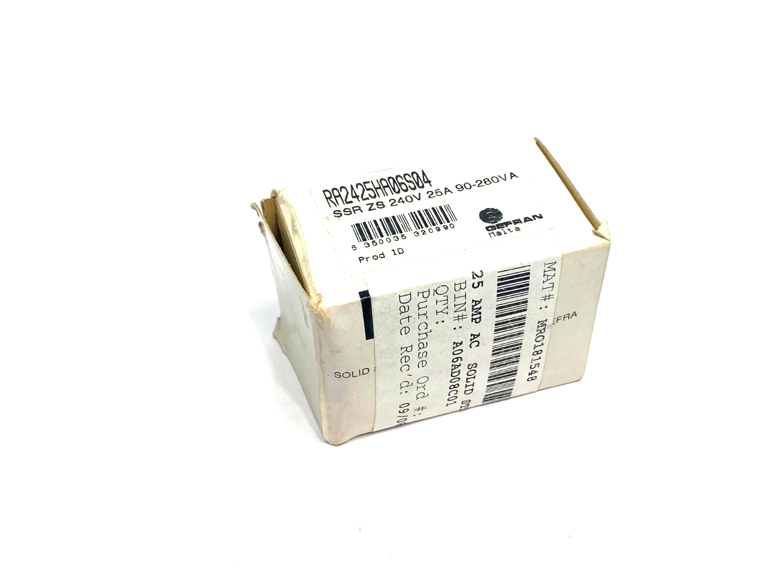 Gefran RA2425HA06S04 Solid-State Relay SSR ZS 240V 25A 90-280V - Maverick Industrial Sales
