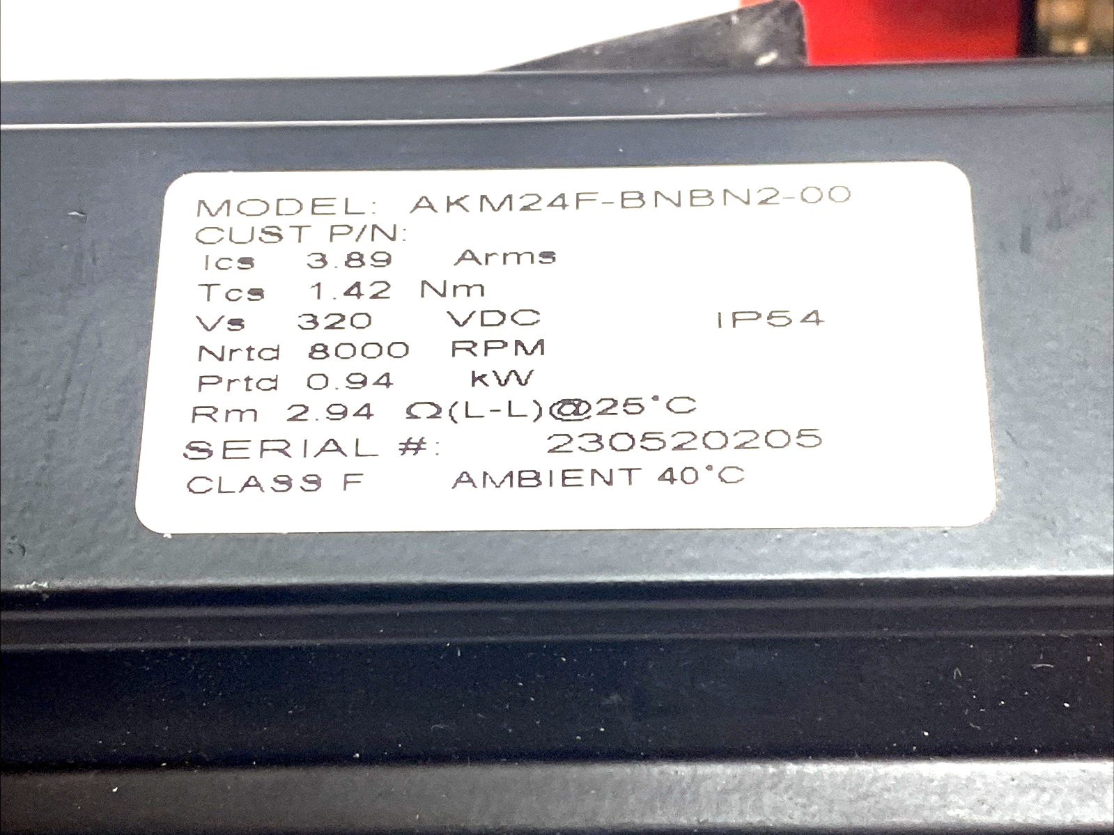 AKM24F-BNBN2-00 | Kollmorgen F-Stack Servo Motor 3-Phase AKM24 - For parts or not working - Maverick Industrial Sales