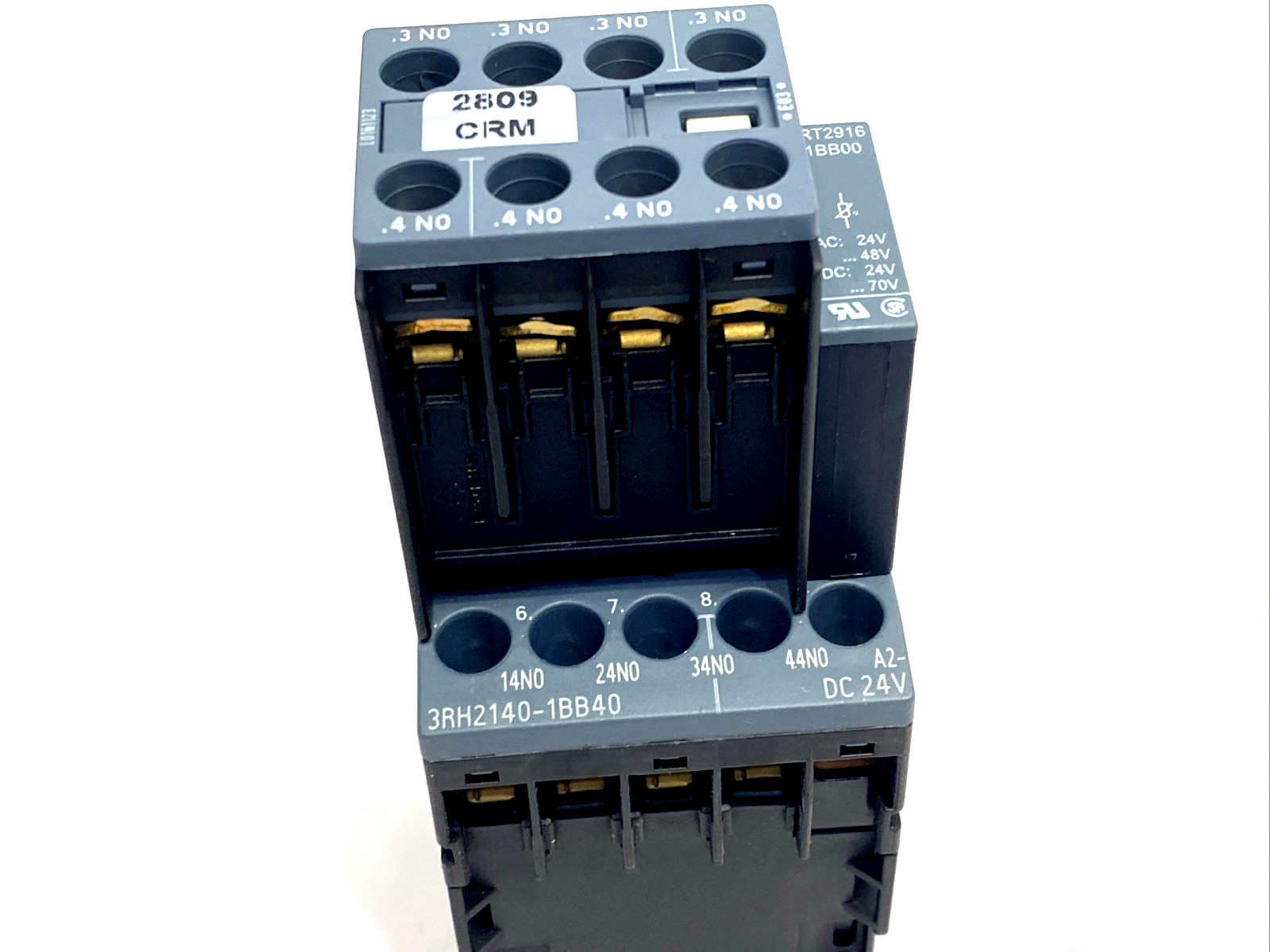 Siemens 3RH2140-1BB40 Contactor Relay 4 NO, 24V DC, 3RT2916-1BB00 - Maverick Industrial Sales
