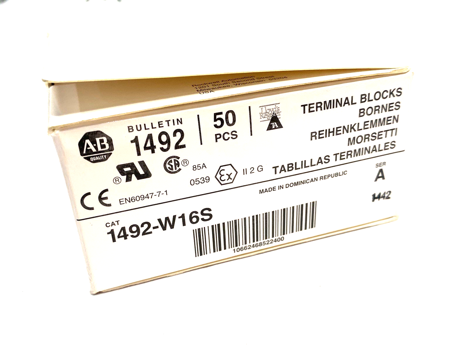 1492-W16S | Allen Bradley Ser. A Terminal Blocks, Space-Saver, Gray, PKG OF 50 - New – Open box - Maverick Industrial Sales