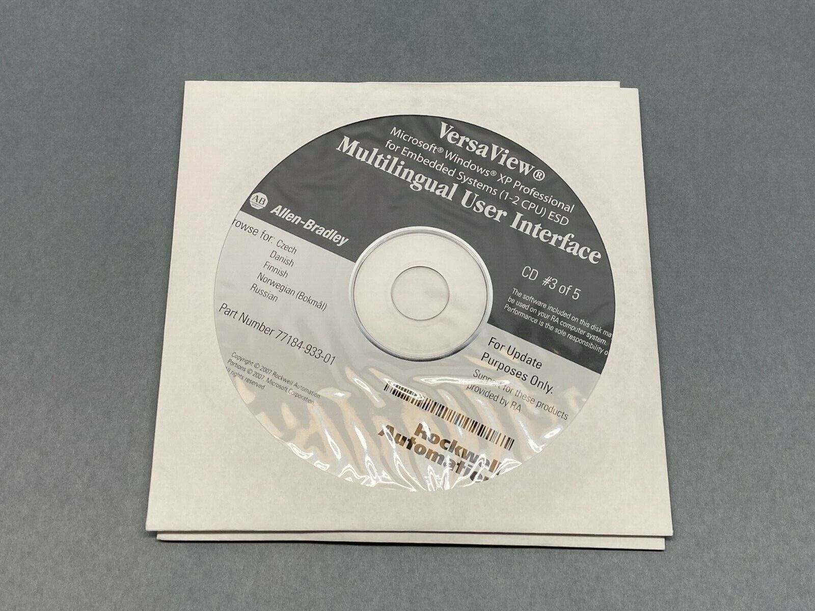 Allen Bradley 77184-933-01 VersaView Multilingual User Interface Series of 5 CDs - Maverick Industrial Sales